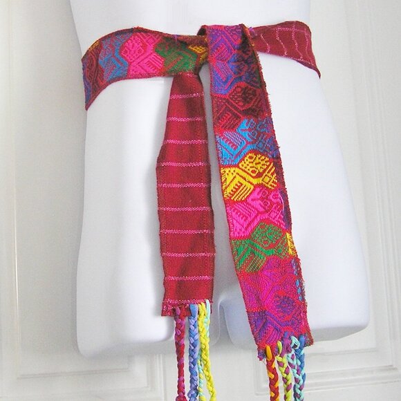 Retro Bluma Project Free People Wine Embroidered Belt-With Tags-30\
